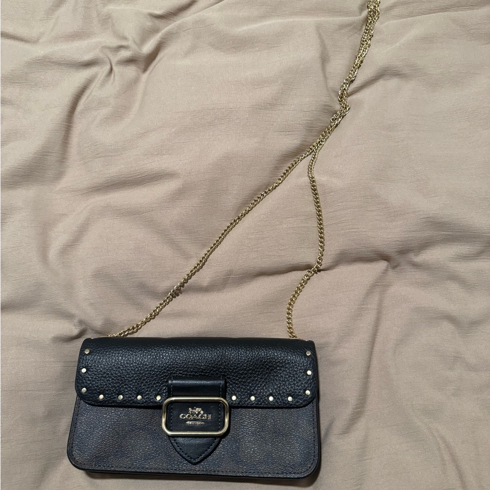 Coach Black Crossbody Bag with Gold Chain
